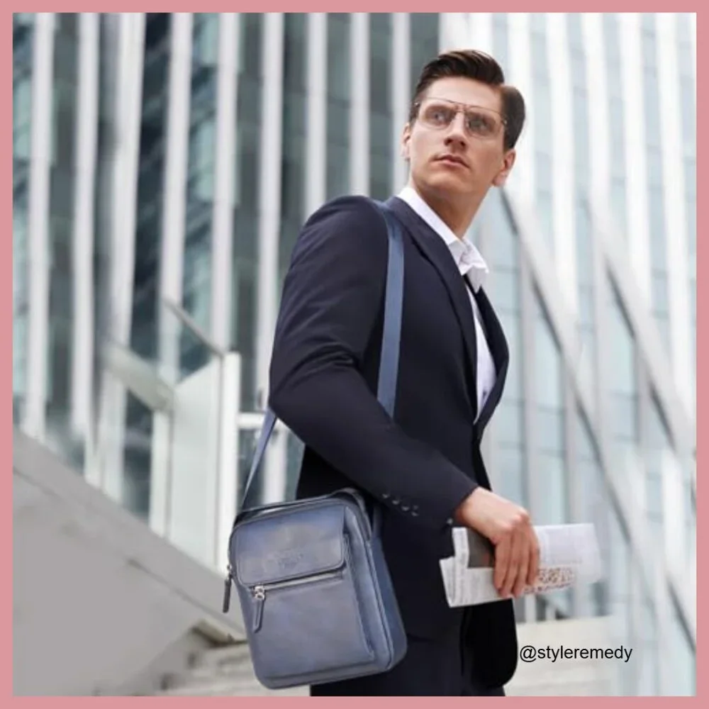 PU Leather Messenger Bag Crossbody Sling Adjustable Strap